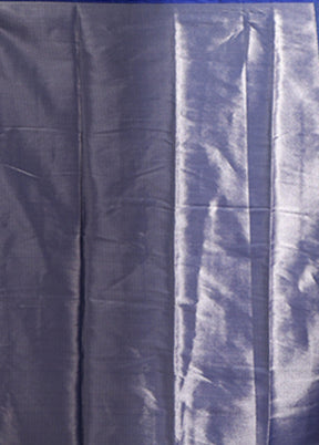Blue Dupion Silk Saree With Blouse Piece