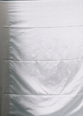 White Dupion Silk Saree With Blouse Piece