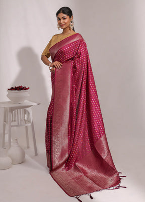 Purple Dupion Silk Saree With Blouse Piece