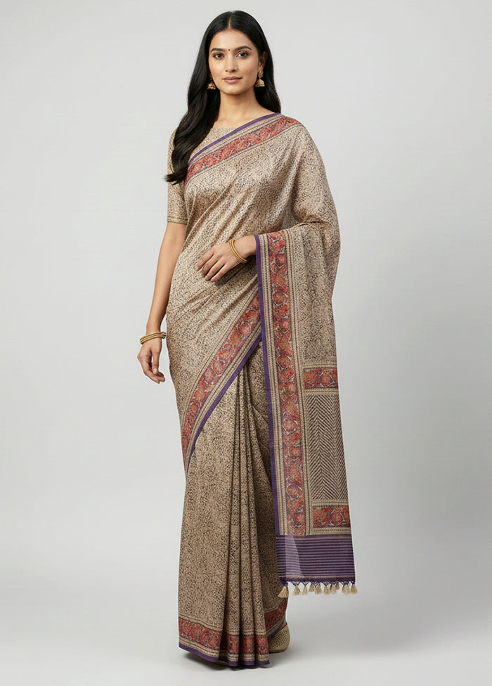 Purple Handloom Katan Pure Silk Saree With Blouse Piece