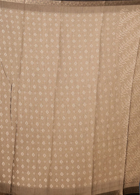 Grey Dupion Silk Saree With Blouse Piece