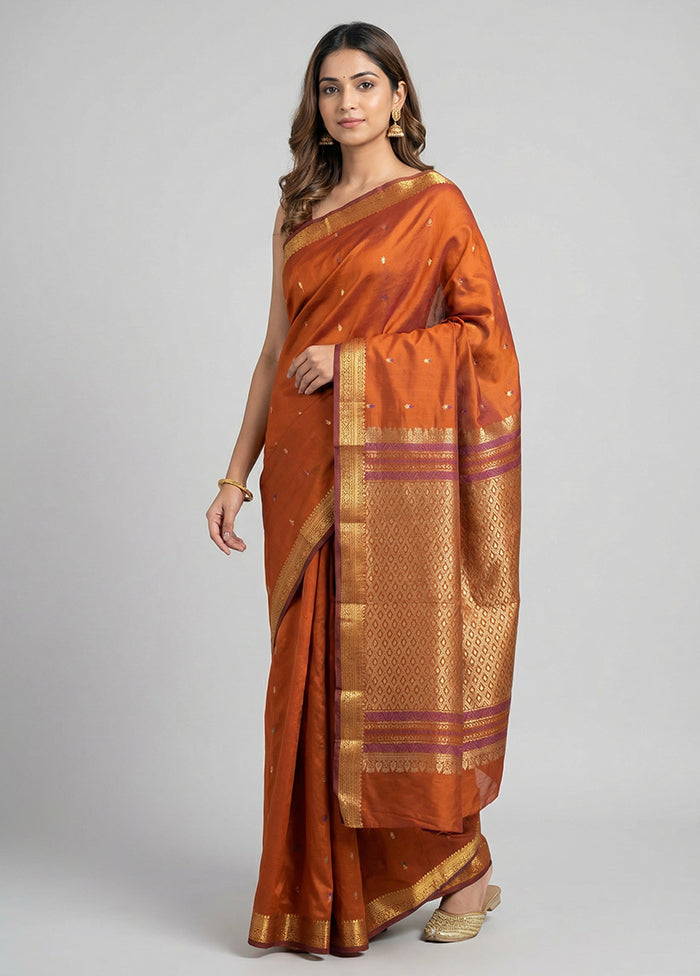 Maroon Kanjivaram Silk Saree With Blouse Piece