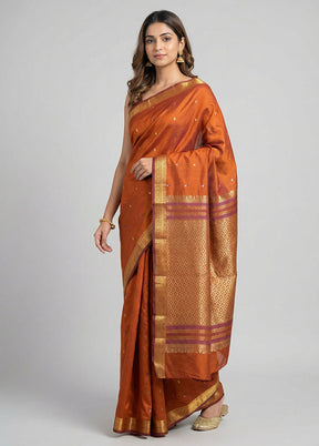 Maroon Kanjivaram Silk Saree With Blouse Piece