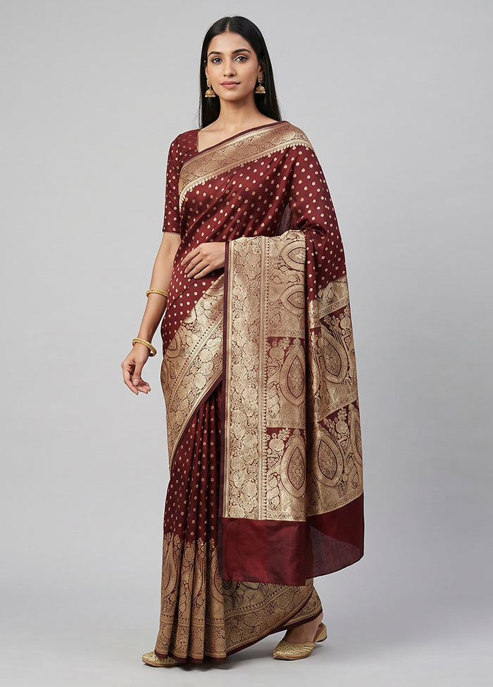 Purple Banarasi Silk Saree With Blouse Piece