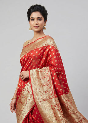 Grey Banarasi Silk Saree With Blouse Piece
