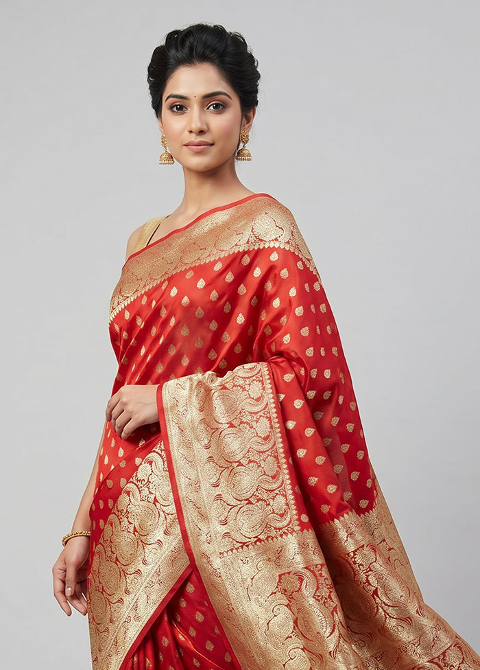Grey Banarasi Silk Saree With Blouse Piece