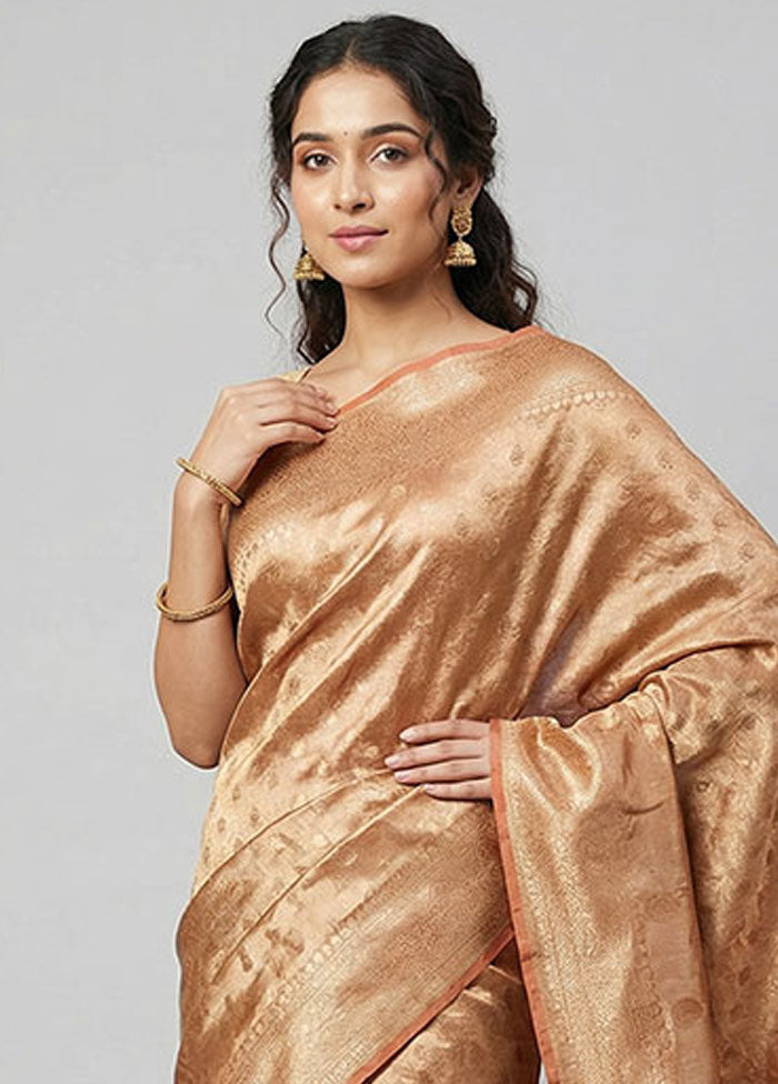 Pink Tissue Silk Saree With Blouse Piece