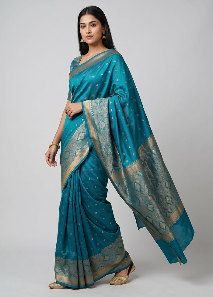 Green Kanjivaram Silk Saree With Blouse Piece