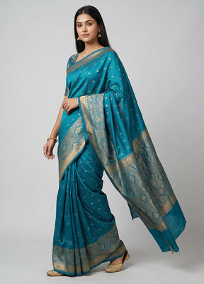 Green Kanjivaram Silk Saree With Blouse Piece