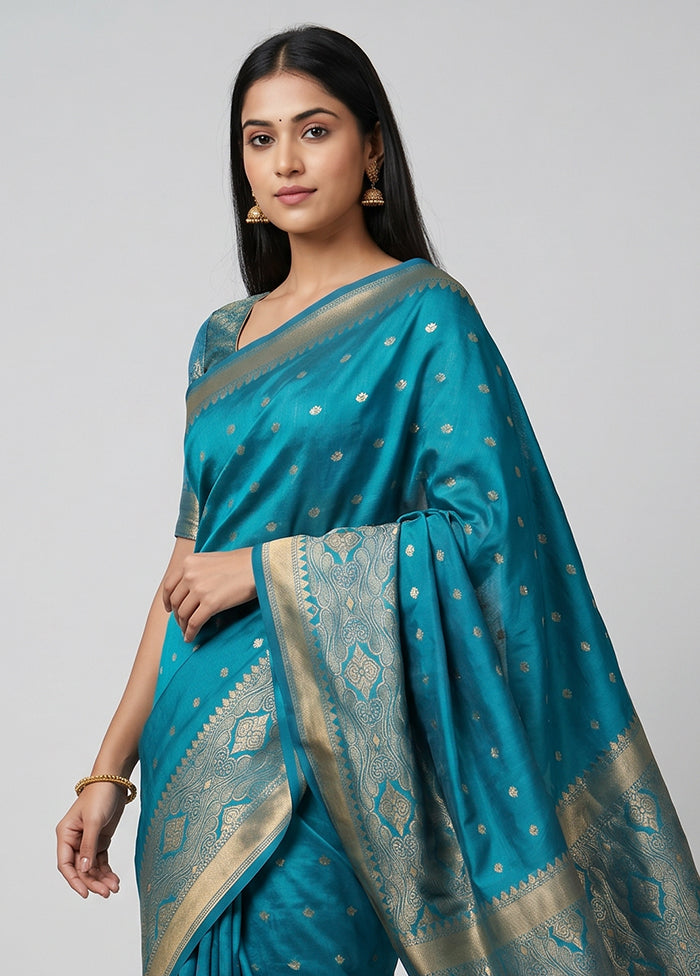 Green Kanjivaram Silk Saree With Blouse Piece