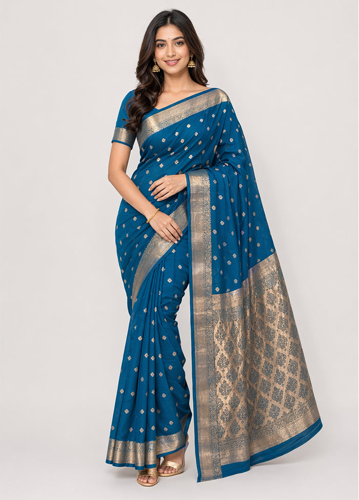 Green Handloom Kanjivaram Pure Silk Saree With Blouse Piece