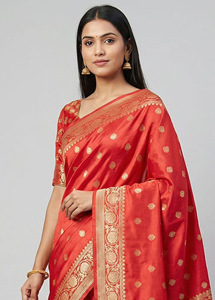 Pink Dupion Silk Saree With Blouse Piece