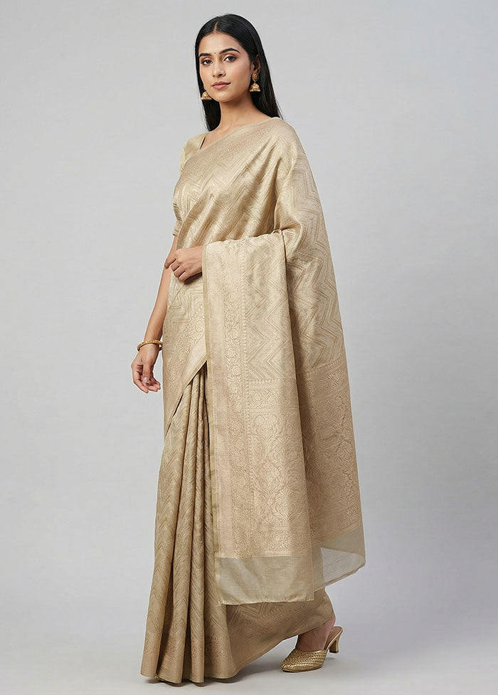 Green Kora Silk Saree With Blouse Piece