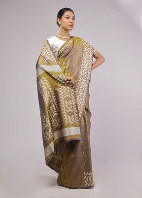 Cream Dupion Silk Saree With Blouse Piece
