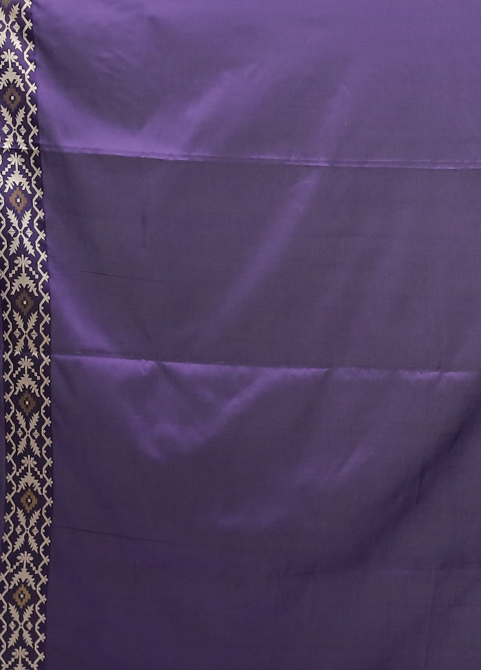 Purple Dupion Silk Saree With Blouse Piece