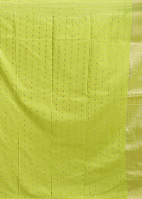 Green Dupion Silk Saree With Blouse Piece