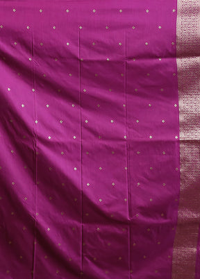 Purple Dupion Silk Saree With Blouse Piece