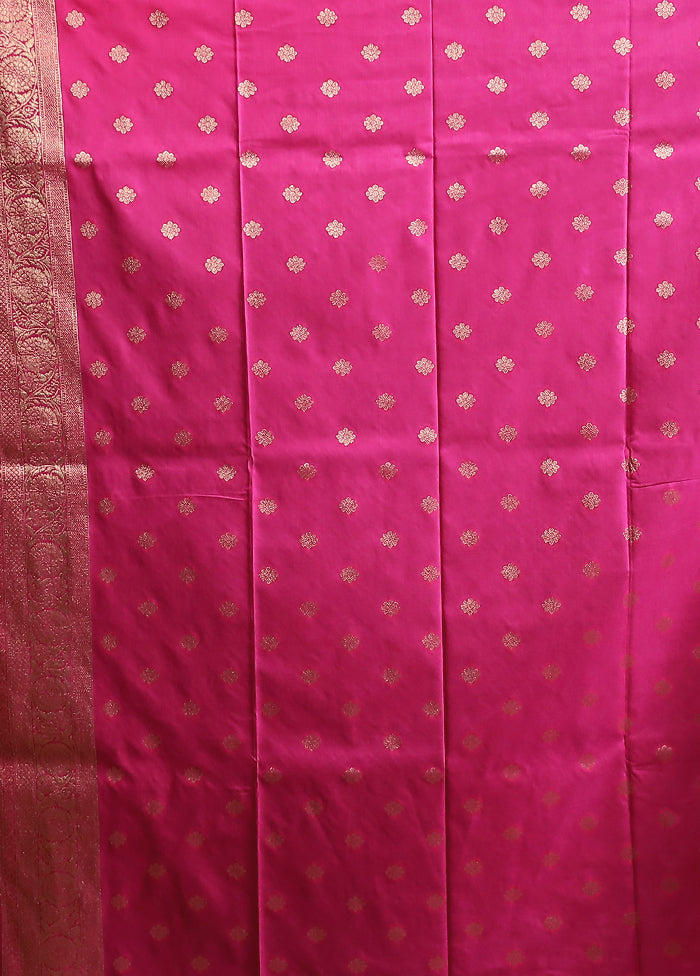 Pink Dupion Silk Saree With Blouse Piece