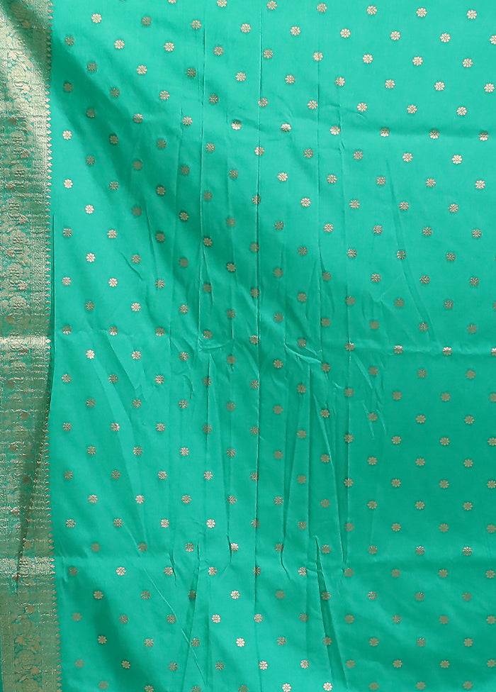 Green Dupion Silk Saree With Blouse Piece