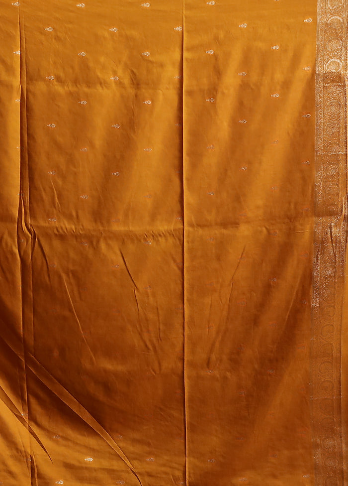 Yellow Dupion Silk Saree With Blouse Piece