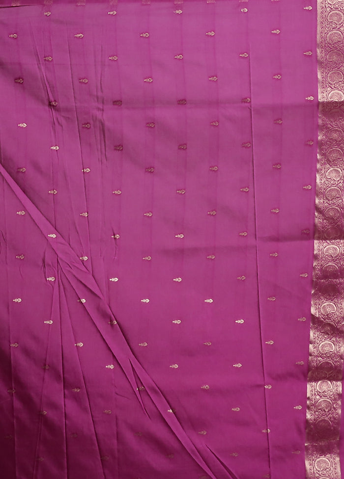 Purple Dupion Silk Saree With Blouse Piece