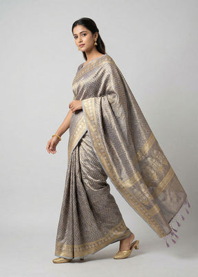 Purple Tissue Silk Saree With Blouse Piece
