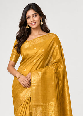 Cream Handloom Kanjivaram Pure Silk Saree With Blouse Piece