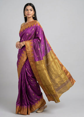 Pink Kanjivaram Silk Saree With Blouse Piece