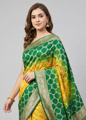 Green Georgette Saree With Blouse Piece