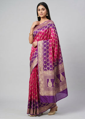 Pink Georgette Saree With Blouse Piece