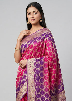 Pink Georgette Saree With Blouse Piece