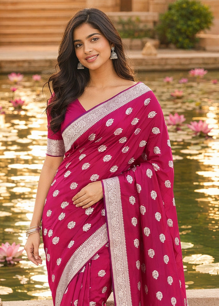 Purple Katan Silk Saree With Blouse Piece