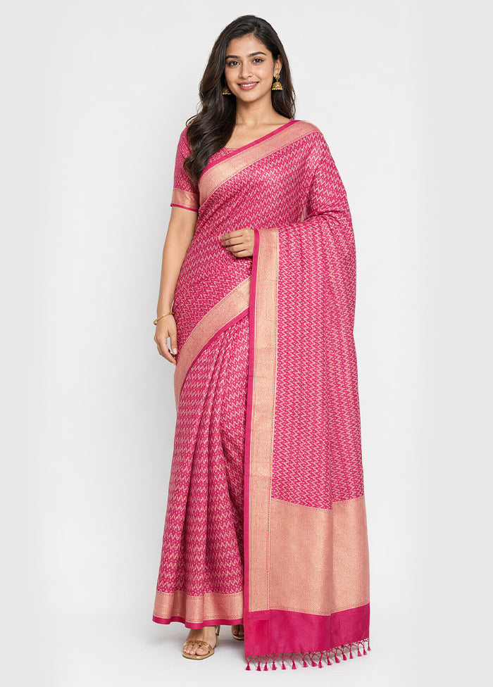 Purple Kora Silk Saree With Blouse Piece