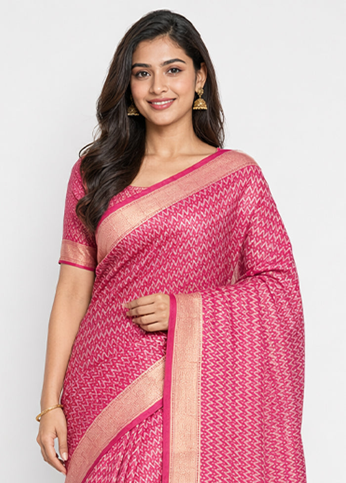 Purple Kora Silk Saree With Blouse Piece