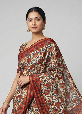 Multicolor Chanderi Silk Saree With Blouse Piece