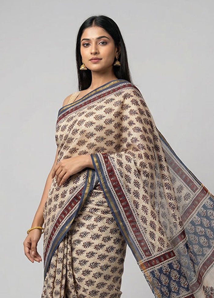 Multicolor Chanderi Silk Saree With Blouse Piece