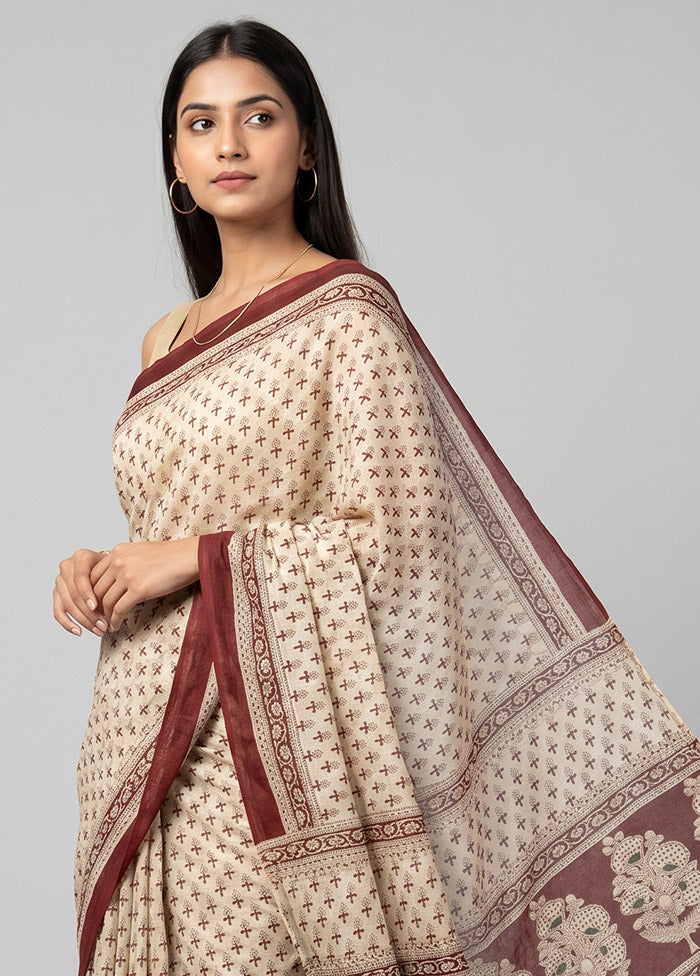 Multicolor Chanderi Silk Saree With Blouse Piece
