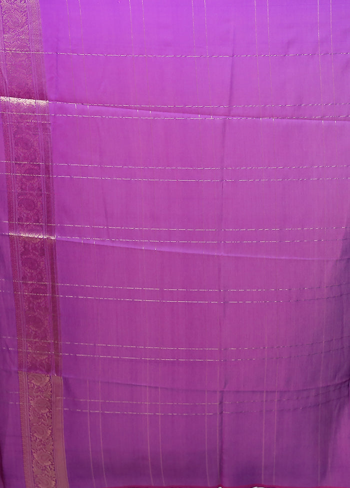 Purple Katan Silk Saree With Blouse Piece