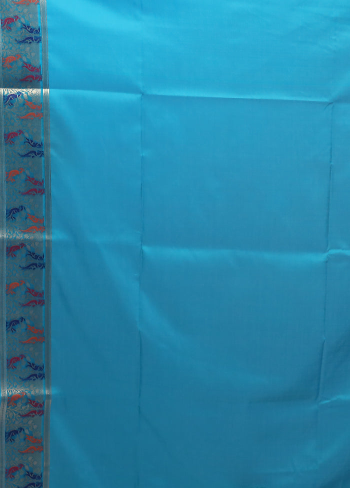 Green Katan Silk Saree With Blouse Piece