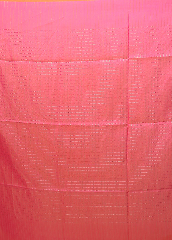 Pink Katan Silk Saree With Blouse Piece