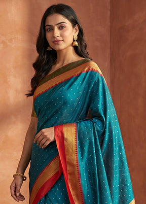 Green Kanjivaram Silk Saree With Blouse Piece