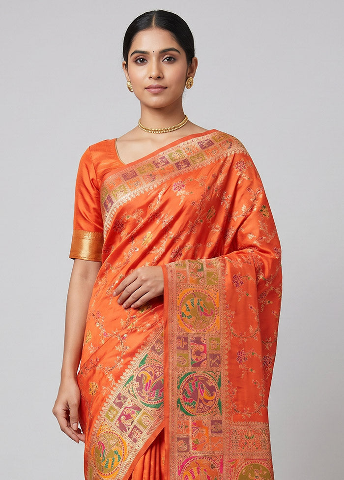 Pink Dupion Silk Saree With Blouse Piece