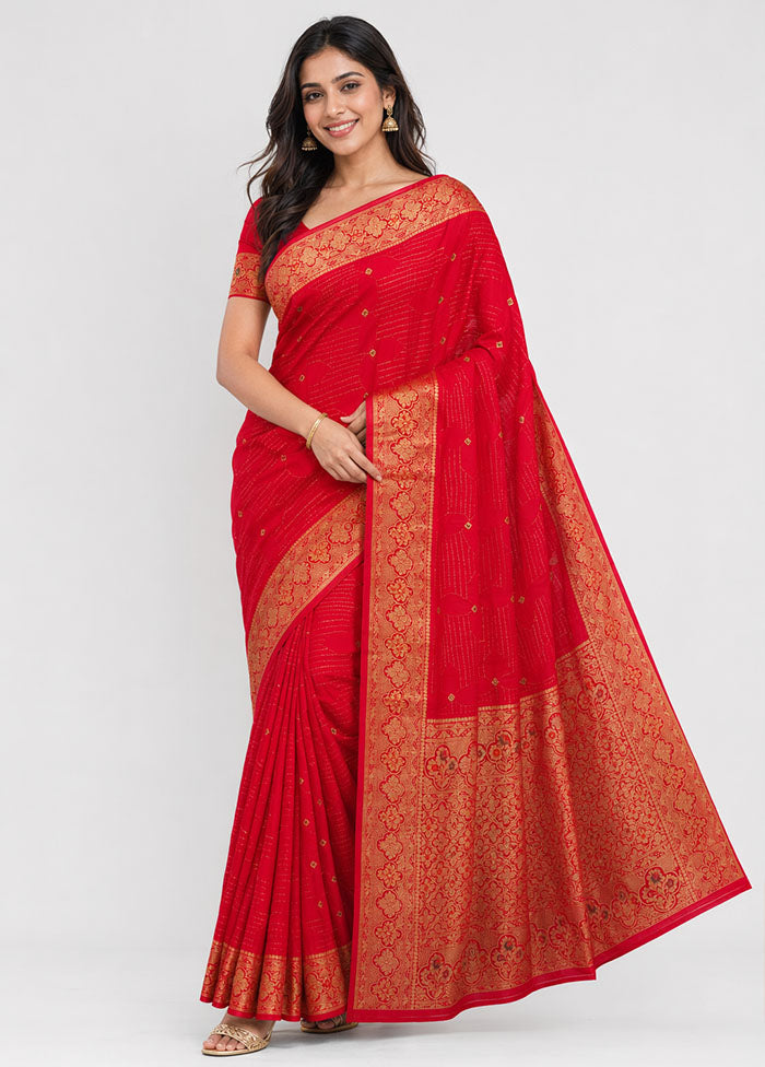 Pink Katan Silk Saree With Blouse Piece