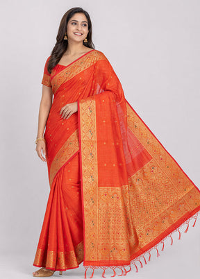 Pink Katan Silk Saree With Blouse Piece