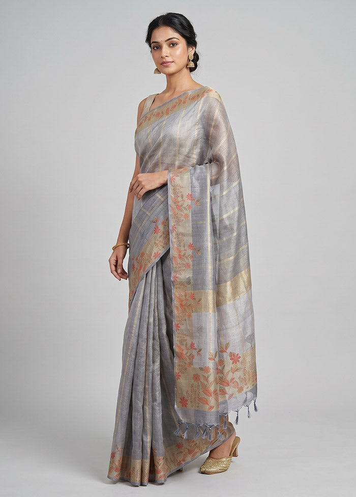 Multicolor Tissue Silk Saree With Blouse Piece