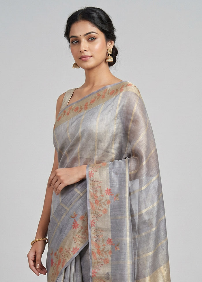 Multicolor Tissue Silk Saree With Blouse Piece