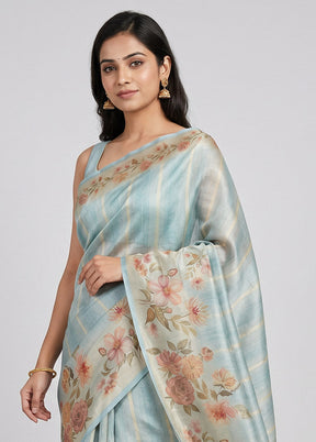 Multicolor Tissue Silk Saree With Blouse Piece