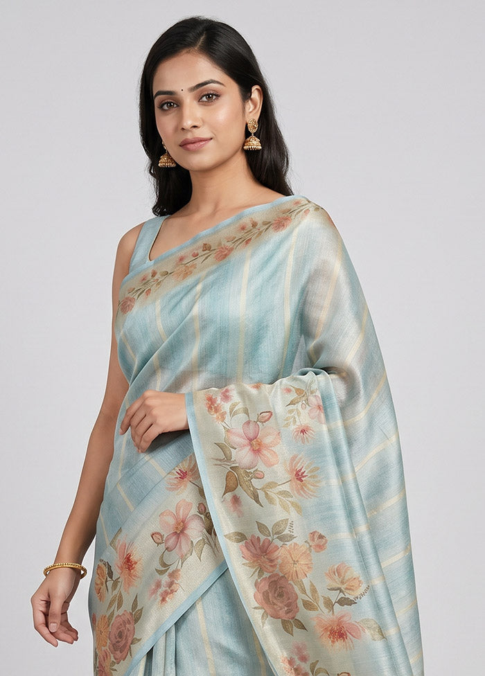 Multicolor Tissue Silk Saree With Blouse Piece