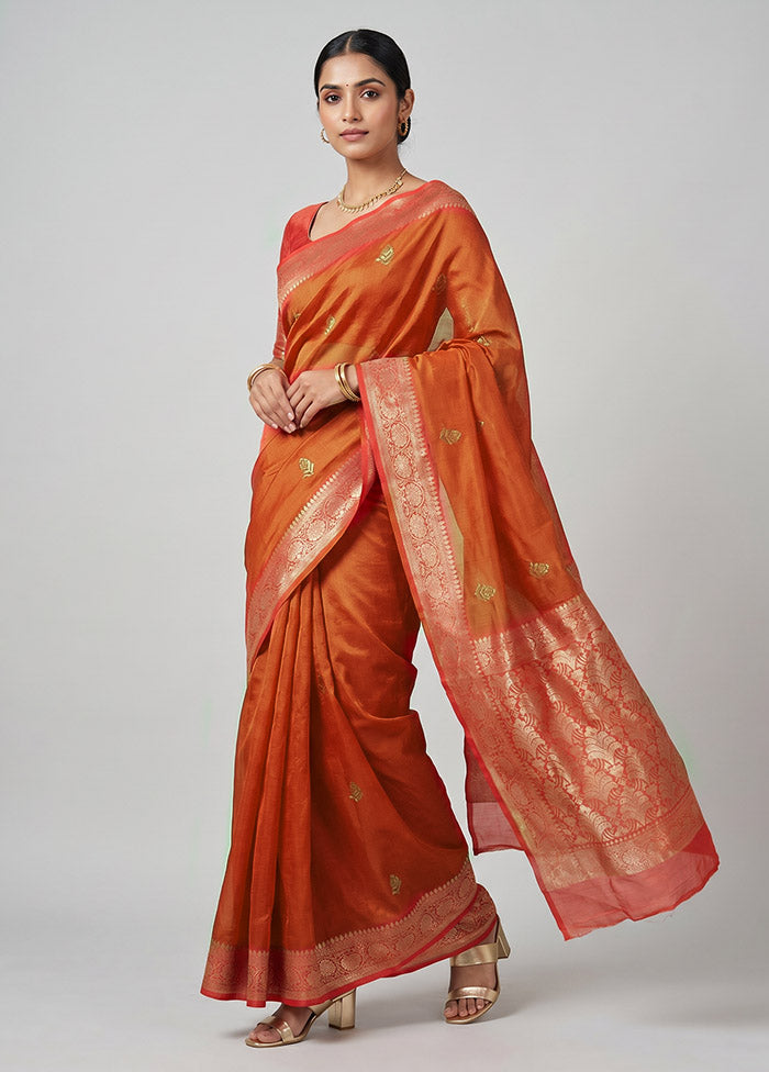 Pink Dupion Silk Saree With Blouse Piece