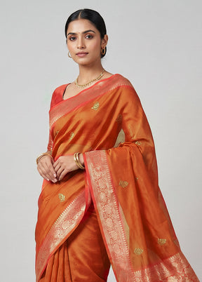 Pink Dupion Silk Saree With Blouse Piece